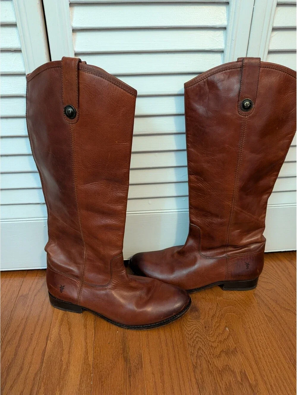 Frye Women's Size 8 B Melissa Tall Button Brown Leather Riding Boots 77167 Fall